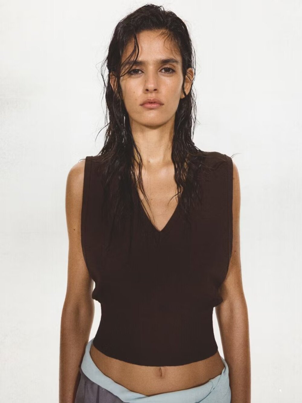 Mango V-neck knitted vest